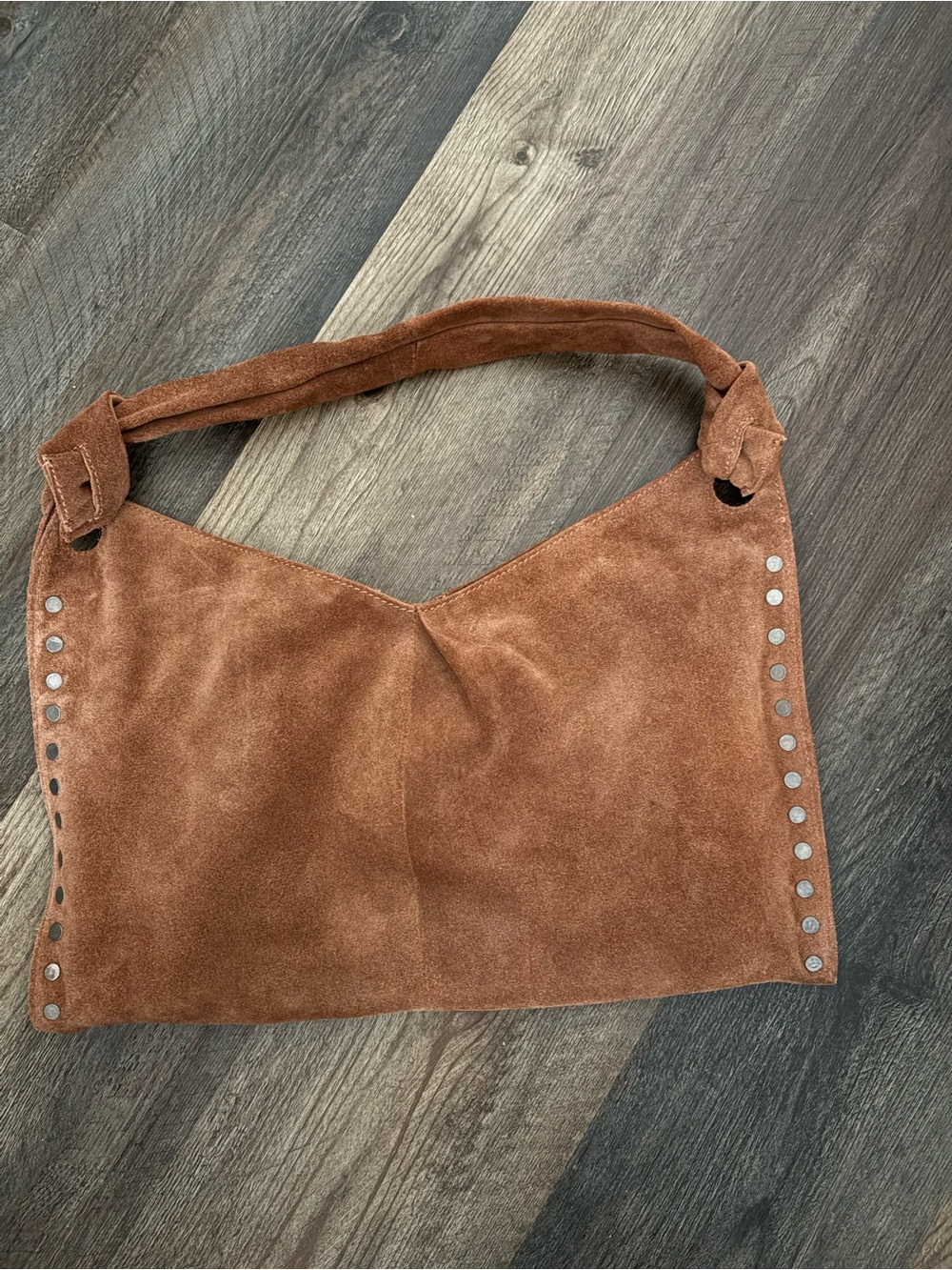 Free People Suede Studded Hobo Tote - Brown - Picture 6 of 6